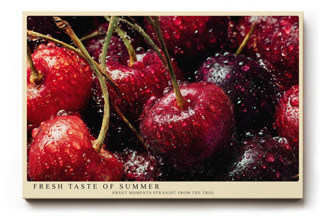 Paul Sinus Wandbild 120x80cm rote Kirschen Makro Fotokunst frische Sommerfruechte intensives Rot Stillleben moderne Wanddekoration fuer Kueche Esszimmer Wohnzimmer