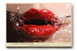 Paul Sinus Wandbild 120x80cm rote Lippen Splash Fotokunst moderner Beauty Style mit Wasser Bewegung glamouröses Kunstbild für Wohnzimmer Studio
