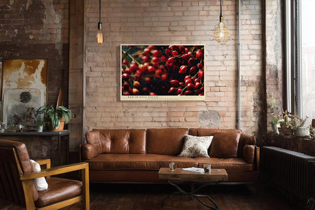 Paul Sinus Wandbild 120x80cm rote Wildbeeren Makrofotografie lebendige Natur Fotokunst mit leuchtenden Farben modernes Fruchtbild für Küche Esszimmer Wohnzimmer
