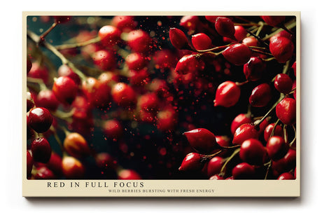 Paul Sinus Wandbild 120x80cm rote Wildbeeren Makrofotografie lebendige Natur Fotokunst mit leuchtenden Farben modernes Fruchtbild für Küche Esszimmer Wohnzimmer