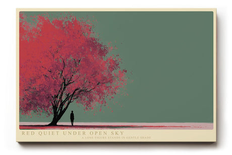 Paul Sinus Wandbild 120x80cm Roter Baum minimalistische Natur Illustration moderne Landschaft Kunst Wanddekoration