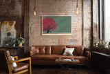 Paul Sinus Wandbild 120x80cm Roter Baum minimalistische Natur Illustration moderne Landschaft Kunst Wanddekoration
