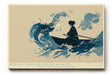 Paul Sinus Wandbild 120x80cm Ruderboot in grossen Wellen moderne maritime Illustration