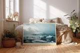 Paul Sinus Wandbild 120x80cm Ruhige Meereswellen moderne Ozean Landschaft Fotografie in kuehlen Blautoenen Wanddekoration