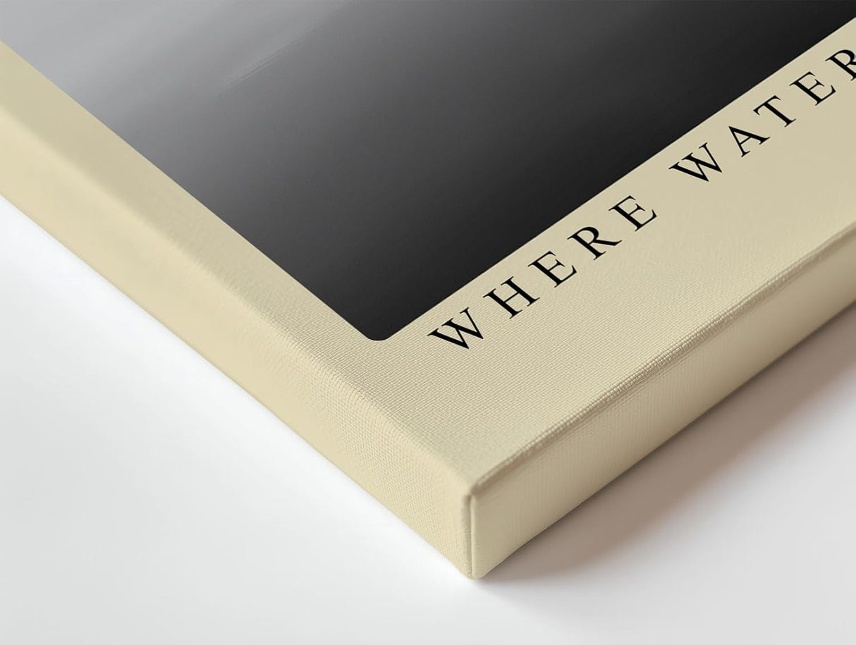 Paul Sinus Wandbild 120x80cm ruhige See Landschaft Schwarz Weiss minimalistische Natur Fotokunst elegantes Kunstposter zeitlose Wanddekoration fuer Wohnzimmer Schlafzimmer Büro Flur
