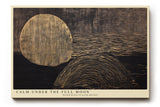 Paul Sinus Wandbild 120x80cm Ruhiger Vollmond Über Wasser Moderne Naturkunst LeinWandbild 120x80cm Minimalistische Wanddekoration