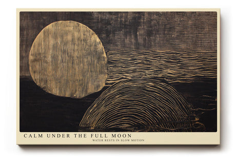 Paul Sinus Wandbild 120x80cm Ruhiger Vollmond Über Wasser Moderne Naturkunst LeinWandbild 120x80cm Minimalistische Wanddekoration