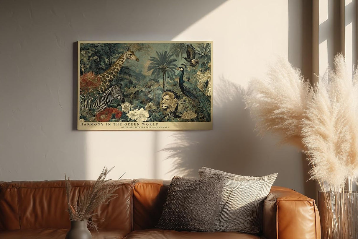 Paul Sinus Wandbild 120x80cm Safari Tiere im Tropischen Garten Exotische Natur Kunst Wanddekoration
