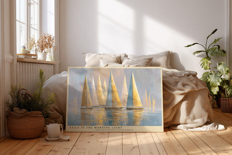 Paul Sinus Wandbild Sails in the Morning Light – Segelboote im sanften Morgenlicht symbolisieren Ruhe, Freiheit und Eleganz auf dem Wasser