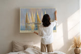 Paul Sinus Wandbild Sails in the Morning Light – Segelboote im sanften Morgenlicht symbolisieren Ruhe, Freiheit und Eleganz auf dem Wasser