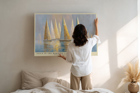 Paul Sinus Wandbild Sails in the Morning Light – Segelboote im sanften Morgenlicht symbolisieren Ruhe, Freiheit und Eleganz auf dem Wasser