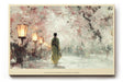 Paul Sinus Wandbild 120x80cm Sakura Abend in Tokio Japanische Kirschblueten Allee mit Laternen Ruhige Asiatische Kunst Wanddekoration