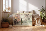 Paul Sinus Wandbild 120x80cm Sakura Abend in Tokio Japanische Kirschblueten Allee mit Laternen Ruhige Asiatische Kunst Wanddekoration