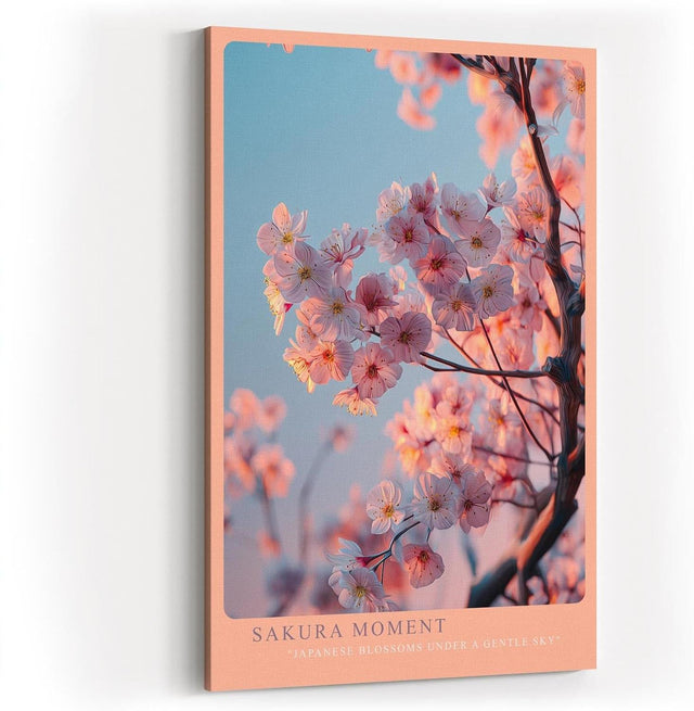 Paul Sinus Wandbild in 40x60cm Sakura Moment – zarte Kirschblüten im warmen Licht vor sanftem Himmel