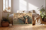 Paul Sinus Wandbild 120x80cm Samurai Unter Blühendem Baum Japanische Kunst LeinWandbild 120x80cm Asiatische Krieger Szene Wanddekoration