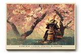 Paul Sinus Wandbild 120x80cm Samurai unter Kirschblüten – Japanische Frühlingsszene mit traditioneller Rüstung und Naturatmosphäre
