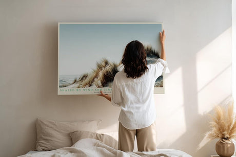 Paul Sinus Wandbild 120x80cm Sandduenen mit Strandgras ruhige Naturfotografie minimalistische Landschaft stilvolle Wanddekoration fuer Wohnzimmer Büro