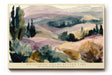 Paul Sinus Wandbild 120x80cm Sanfte Hügellandschaft mit Zypressen Pastellfarbene Naturkunst