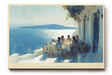 Paul Sinus Wandbild 120x80cm Santorini Terrasse Aegaeisches Meer mediterrane Landschaft Kunst Wanddekoration Wohnzimmer Esszimmer