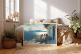 Paul Sinus Wandbild 120x80cm Santorini Terrasse Aegaeisches Meer mediterrane Landschaft Kunst Wanddekoration Wohnzimmer Esszimmer