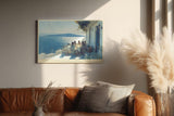 Paul Sinus Wandbild 120x80cm Santorini Terrasse Aegaeisches Meer mediterrane Landschaft Kunst Wanddekoration Wohnzimmer Esszimmer