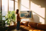 Paul Sinus Wandbild 120x80cm Santorini Terrasse Aegaeisches Meer mediterrane Landschaft Kunst Wanddekoration Wohnzimmer Esszimmer