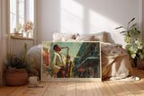 Paul Sinus Wandbild 120x80cm Saxophonspieler in Strassenszene Jazz Musik Kunst Wanddekoration
