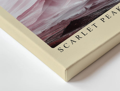 Paul Sinus Wandbild 120x80cm Scarlet Peaks in Stillness Rote Berglandschaft Abstrakte Natur Kunst fuer Wohnzimmer Schlafzimmer und Büro
