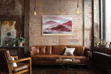 Paul Sinus Wandbild 120x80cm Scarlet Peaks in Stillness Rote Berglandschaft Abstrakte Natur Kunst fuer Wohnzimmer Schlafzimmer und Büro