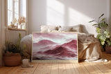 Paul Sinus Wandbild 120x80cm Scarlet Peaks in Stillness Rote Berglandschaft Abstrakte Natur Kunst fuer Wohnzimmer Schlafzimmer und Büro