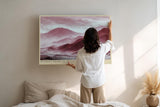 Paul Sinus Wandbild 120x80cm Scarlet Peaks in Stillness Rote Berglandschaft Abstrakte Natur Kunst fuer Wohnzimmer Schlafzimmer und Büro