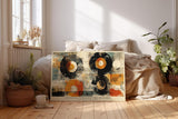 Paul Sinus Wandbild 120x80cm Schallplatten abstrakte Musik Kunst modern orange schwarz Kunstdruck grosses Kunstbild kreative Wanddekoration fuer Wohnzimmer Musikzimmer Büro