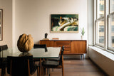 Paul Sinus Wandbild 120x80cm schlafende Katze impressionistische Tiermalerei warmes Licht weiche Pinselstruktur gemuetliche Kunst Wanddekoration fuer Wohnzimmer Büro