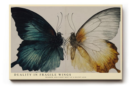 Paul Sinus Wandbild 120x80cm Schmetterling Illustration Dualitaet Natur Kunst Wanddekoration moderne Tierkunst Wohnzimmer Schlafzimmer
