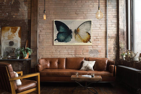 Paul Sinus Wandbild 120x80cm Schmetterling Illustration Dualitaet Natur Kunst Wanddekoration moderne Tierkunst Wohnzimmer Schlafzimmer