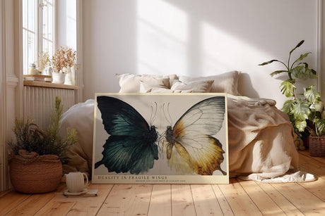 Paul Sinus Wandbild 120x80cm Schmetterling Illustration Dualitaet Natur Kunst Wanddekoration moderne Tierkunst Wohnzimmer Schlafzimmer