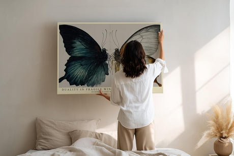 Paul Sinus Wandbild 120x80cm Schmetterling Illustration Dualitaet Natur Kunst Wanddekoration moderne Tierkunst Wohnzimmer Schlafzimmer