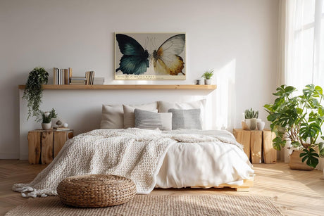 Paul Sinus Wandbild 120x80cm Schmetterling Illustration Dualitaet Natur Kunst Wanddekoration moderne Tierkunst Wohnzimmer Schlafzimmer