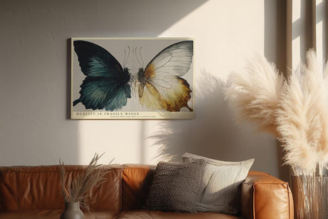 Paul Sinus Wandbild 120x80cm Schmetterling Illustration Dualitaet Natur Kunst Wanddekoration moderne Tierkunst Wohnzimmer Schlafzimmer