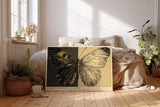 Paul Sinus Wandbild 120x80cm Schmetterling Kontrast modern schwarz weiss Natur Kunst Kunstdruck grosses Kunstbild stilvolle Wanddekoration fuer Wohnzimmer Büro