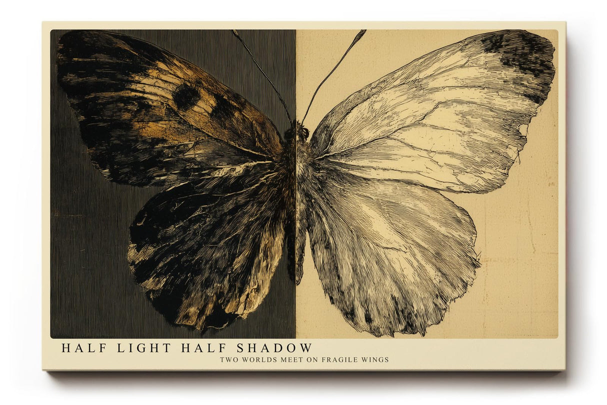 Paul Sinus Wandbild 120x80cm Schmetterling Kontrast modern schwarz weiss Natur Kunst Kunstdruck grosses Kunstbild stilvolle Wanddekoration fuer Wohnzimmer Büro