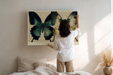 Paul Sinus Wandbild 120x80cm Schmetterlinge Kunstmotiv Elegante Natur Illustration mit Zwei Schmetterlingen und Symbol fuer Wandel und Leichtigkeit