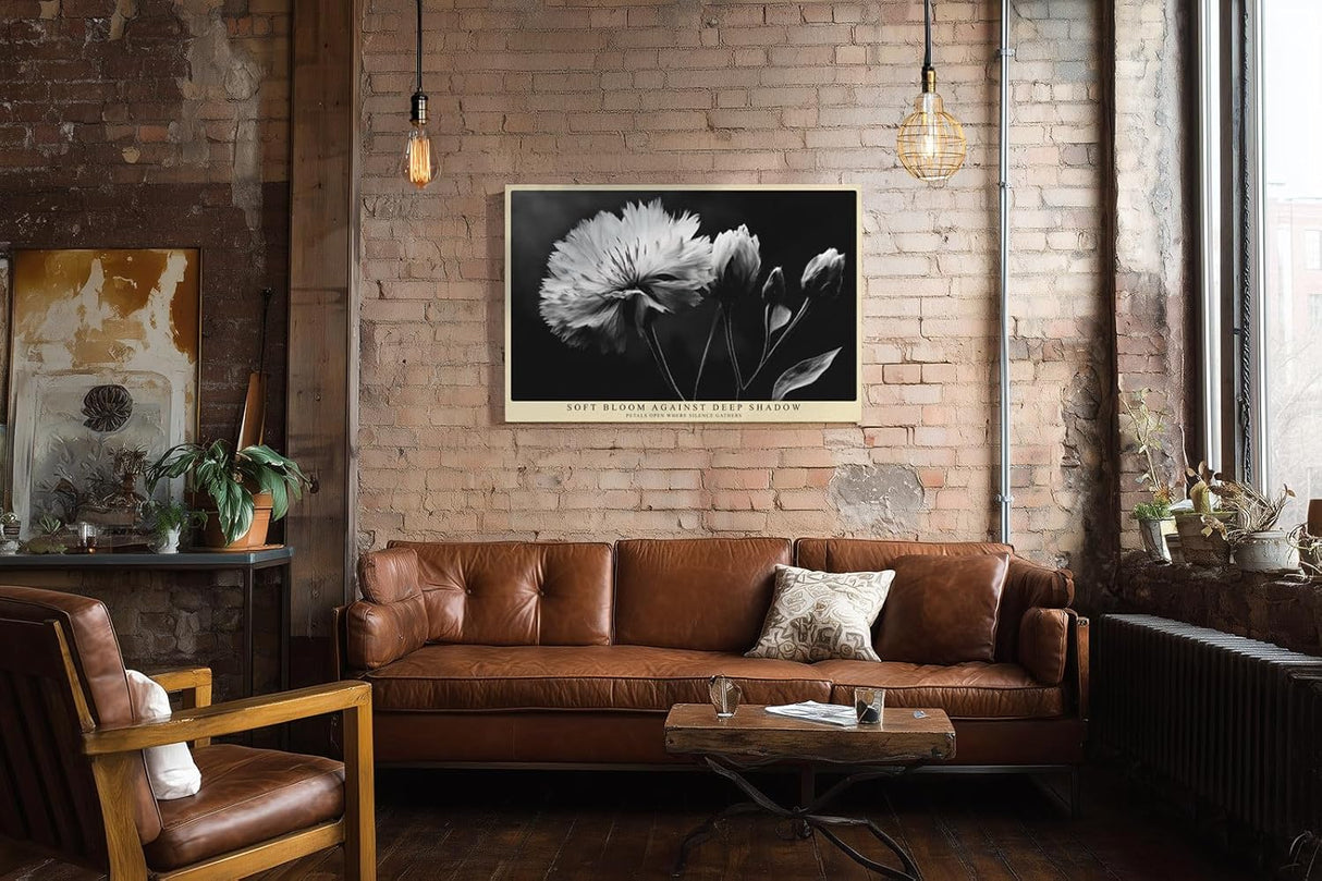 Paul Sinus Wandbild 120x80cm Schwarz Weiss Blume elegante Makro Blumenfotografie moderne Natur Wanddekoration
