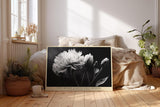 Paul Sinus Wandbild 120x80cm Schwarz Weiss Blume elegante Makro Blumenfotografie moderne Natur Wanddekoration