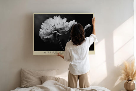 Paul Sinus Wandbild 120x80cm Schwarz Weiss Blume elegante Makro Blumenfotografie moderne Natur Wanddekoration