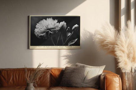 Paul Sinus Wandbild 120x80cm Schwarz Weiss Blume elegante Makro Blumenfotografie moderne Natur Wanddekoration