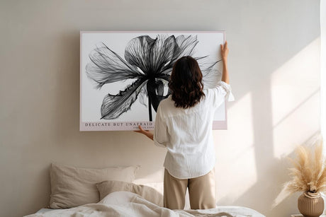 Paul Sinus Wandbild 120x80cm Schwarz Weiss Blumen Makrofotografie elegante botanische Blüte moderne Monochrom Kunst stilvolle