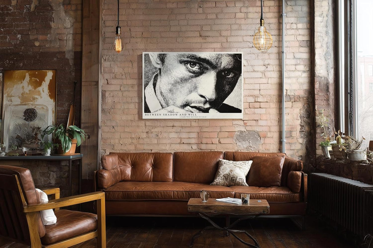 Paul Sinus Wandbild 120x80cm Schwarz Weiss Portrait Mann Kunst Dramatischer Blick Moderne Fotokunst