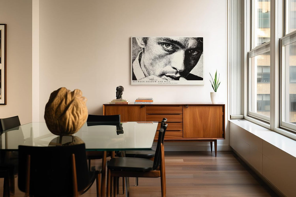 Paul Sinus Wandbild 120x80cm Schwarz Weiss Portrait Mann Kunst Dramatischer Blick Moderne Fotokunst