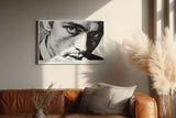Paul Sinus Wandbild 120x80cm Schwarz Weiss Portrait Mann Kunst Dramatischer Blick Moderne Fotokunst